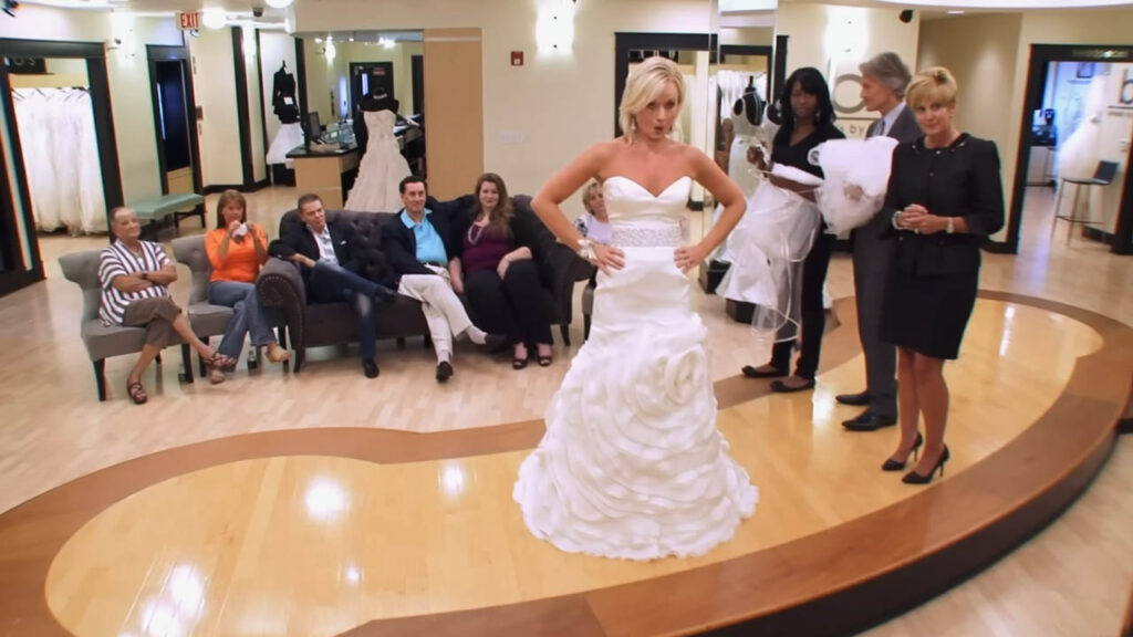 Bride Pamela Kennedy taking control of her wedding financing options and dress choice alongside Monte Durham.