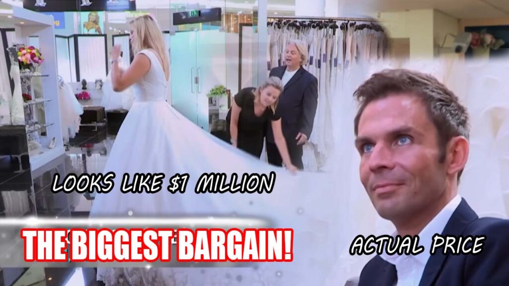 Bride Rebecca is shocked and happy about the affordable price of her designer wedding dress