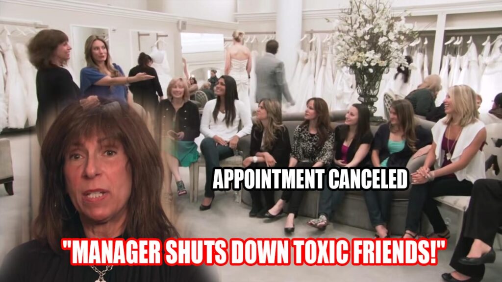 Bride Carly looks completely overwhelmed by her 8-person entourage at Kleinfeld