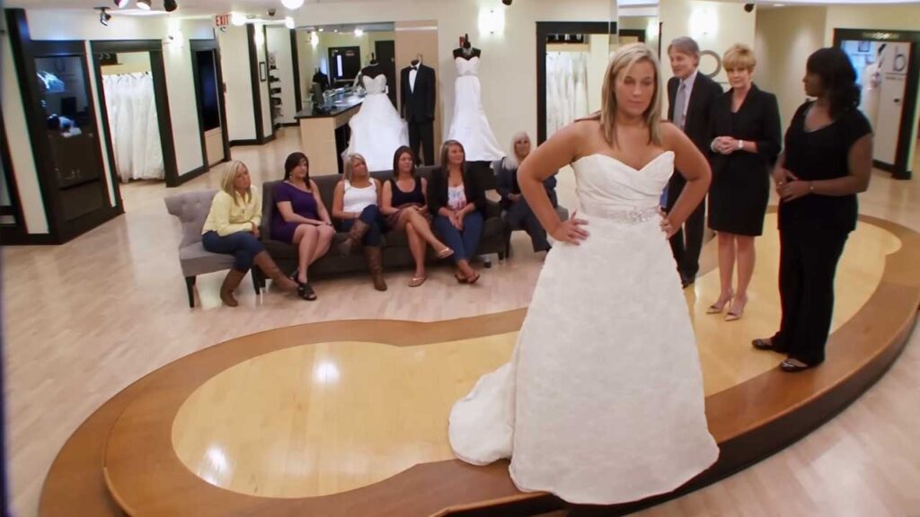 Unhappy bride forced to wear a ballgown to hide her body by her controlling mother.