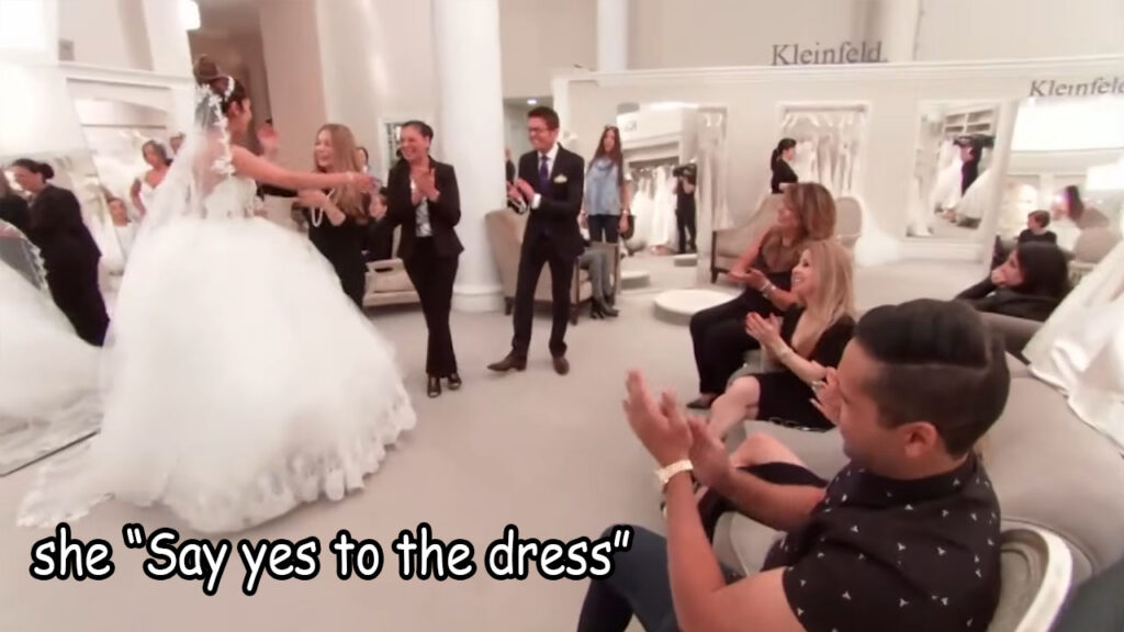Unlimited budget bride wears a $7,000 luxury cathedral veil at Kleinfeld